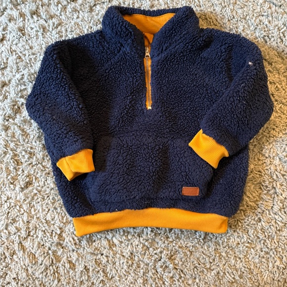 7 For All Mankind Baby Boys Quarter Zip Pocket Pullover Blue 18 Months - Picture 1 of 2
